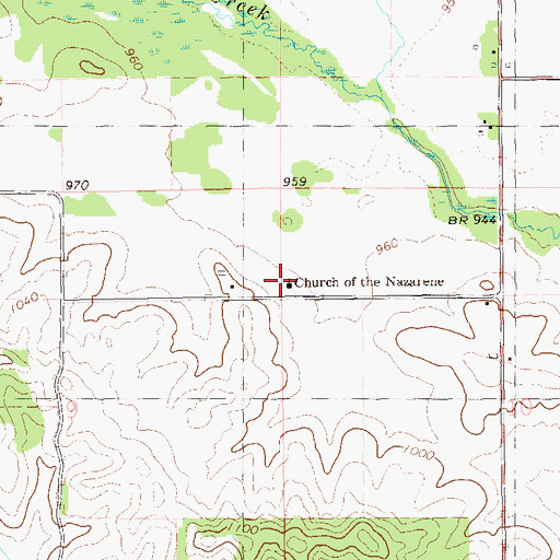 Topographic Map of Church of the Nazarene, WI