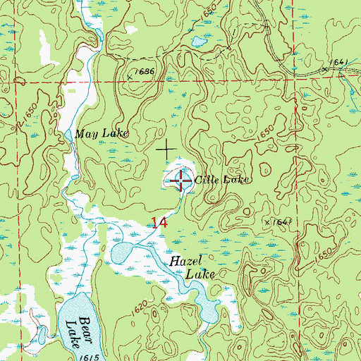 Topographic Map of Cille Lake, WI