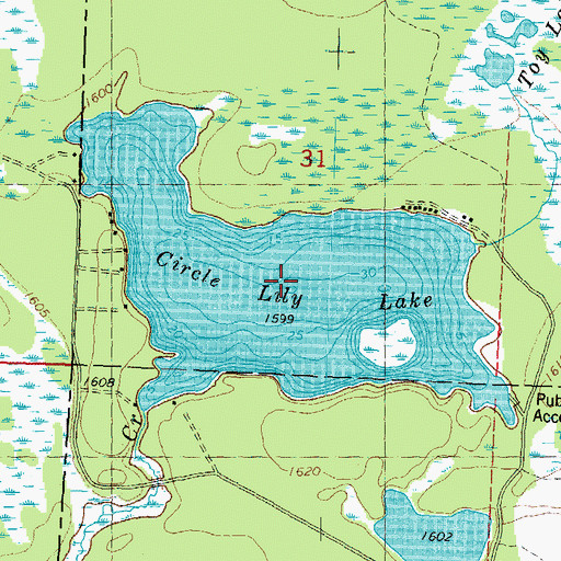 Topographic Map of Circle Lily Lake, WI