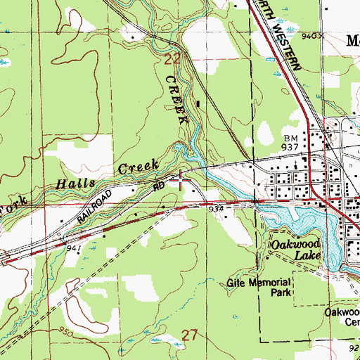 Topographic Map of Cisna Creek, WI