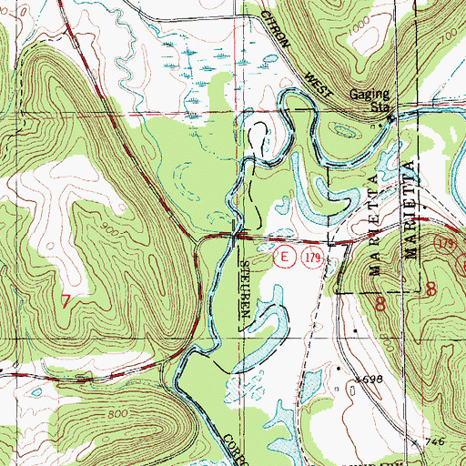 Topographic Map of Citron Creek, WI