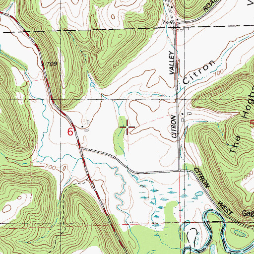 Topographic Map of Citron Valley, WI
