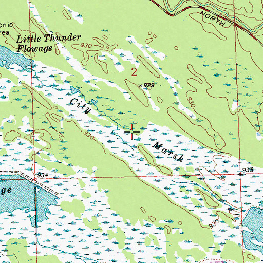 Topographic Map of City Marsh, WI