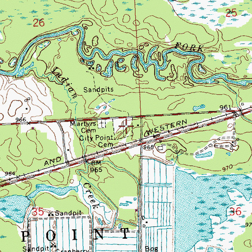 Topographic Map of City Point Cemetery, WI