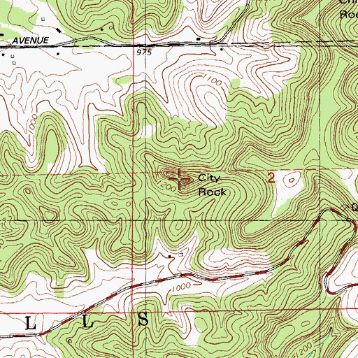Topographic Map of City Rock, WI