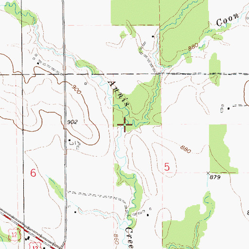 Topographic Map of Clack Creek, WI