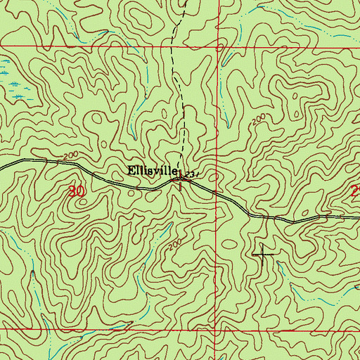 Topographic Map of Ellisville, AL