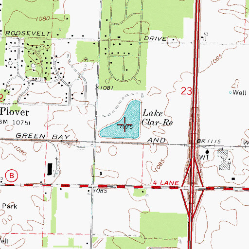 Topographic Map of Lake Clar-Re, WI