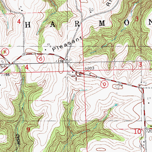 Topographic Map of Clawson School, WI