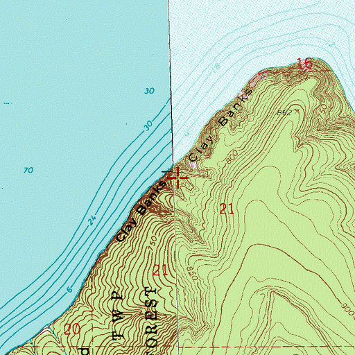 Topographic Map of Clay Banks, WI