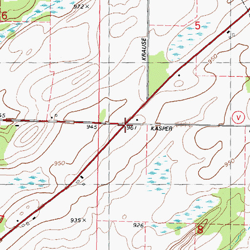 Topographic Map of Clay Ridge School (historical), WI