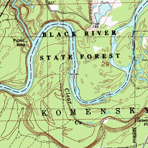 Topographic Map of Clear Creek, WI
