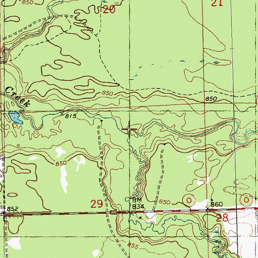 Topographic Map of Clear Creek, WI