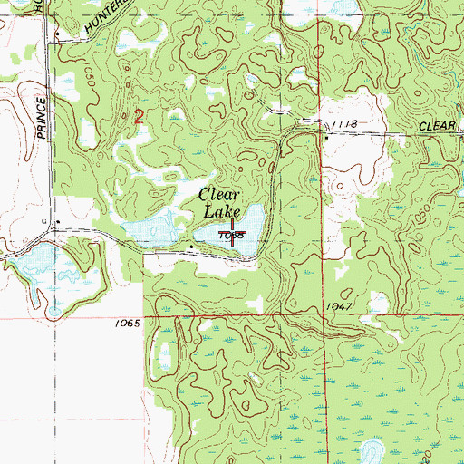 Topographic Map of Clear Lake, WI