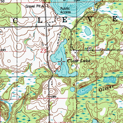 Topographic Map of Clear Lake, WI