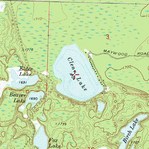 Topographic Map of Clear Lake, WI