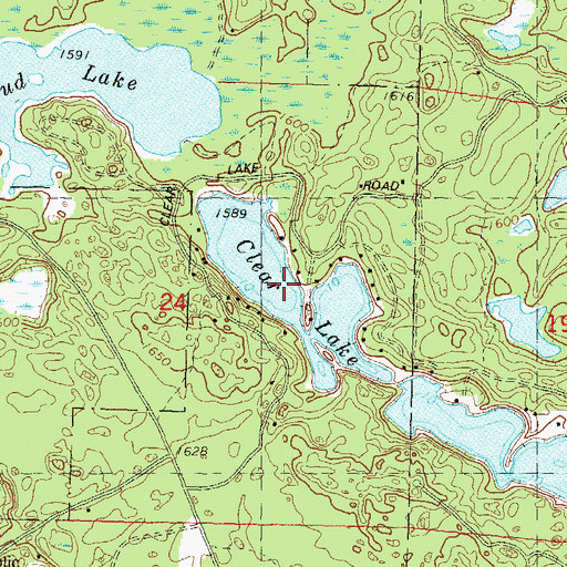 Topographic Map of Clear Lake, WI