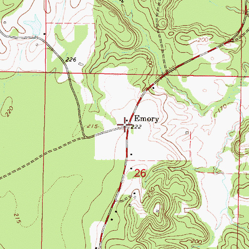 Topographic Map of Emory, AL