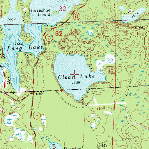 Topographic Map of Clear Lake, WI