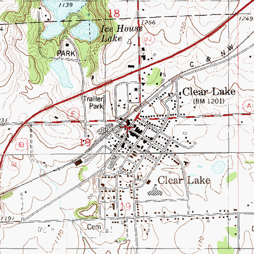 Topographic Map of Clear Lake, WI