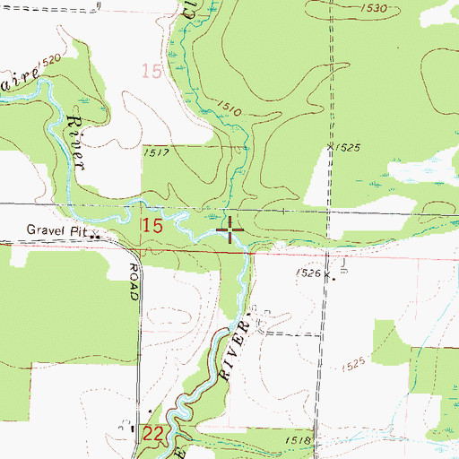 Topographic Map of Clearwater Creek, WI