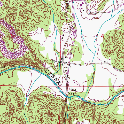 Topographic Map of Enoe, AL