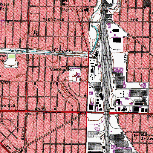 Topographic Map of Clemens Elementary School, WI
