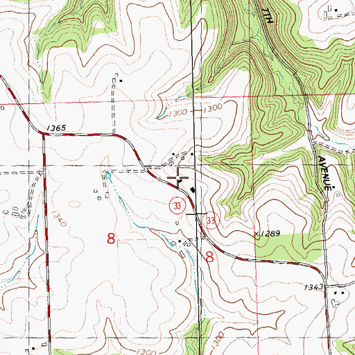 Topographic Map of Clements School, WI