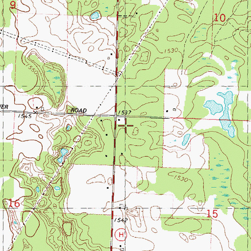 Topographic Map of Clover Belt School, WI
