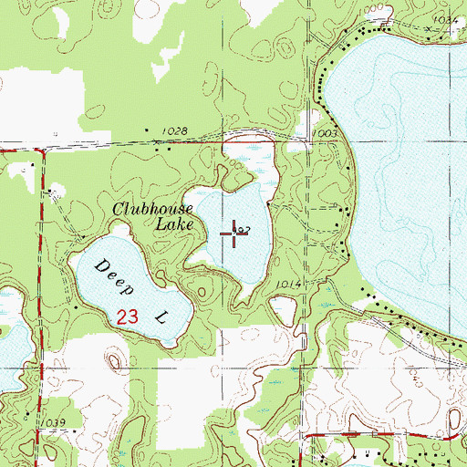 Topographic Map of Clubhouse Lake, WI