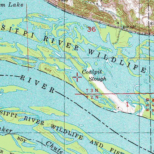 Topographic Map of Coalpit Slough, WI