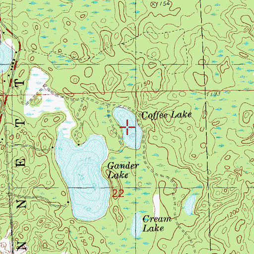 Topographic Map of Coffee Lake, WI