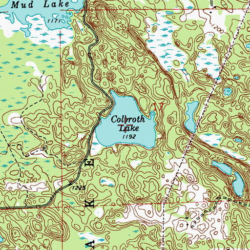Topographic Map of Colbroth Lake, WI