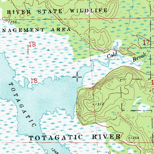 Topographic Map of Cold Brook, WI