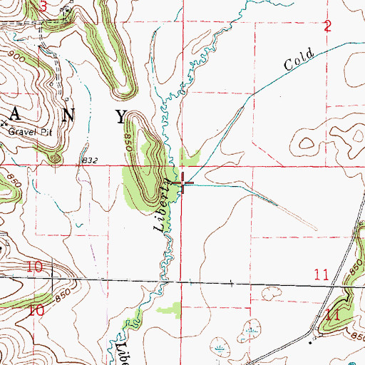 Topographic Map of Cold Spring Creek, WI