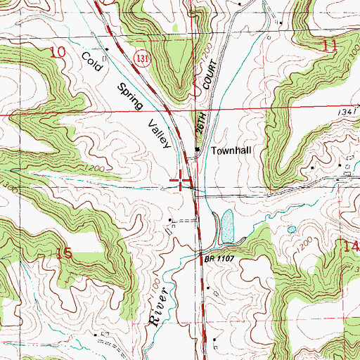 Topographic Map of Cold Spring Valley, WI