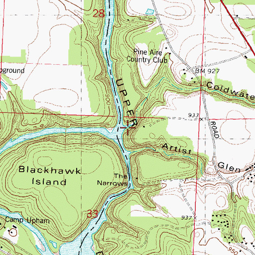 Topographic Map of Coldwater Canyon, WI