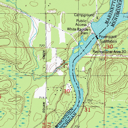 Topographic Map of Coldwater Creek, WI