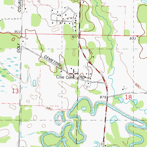 Topographic Map of Cole Cemetery, WI