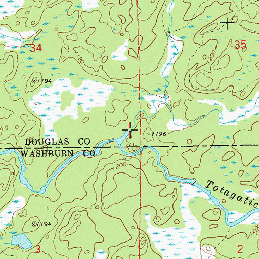Topographic Map of Cole Creek, WI