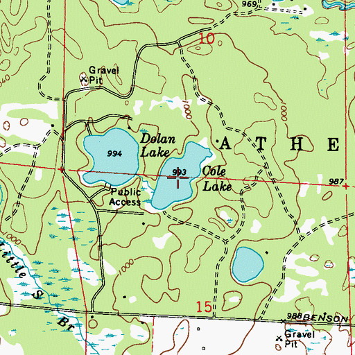 Topographic Map of Cole Lake, WI