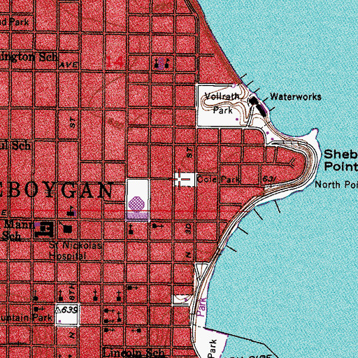 Topographic Map of Cole Park, WI