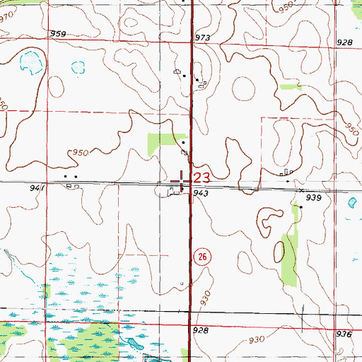 Topographic Map of Coles Corner School, WI