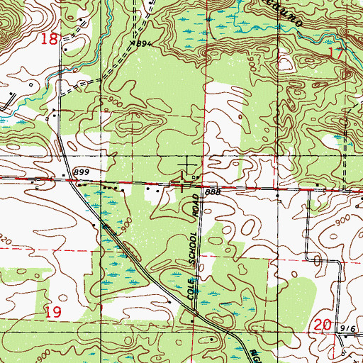 Topographic Map of Coles School, WI