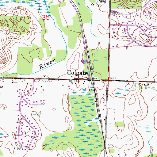 Topographic Map of Colgate, WI