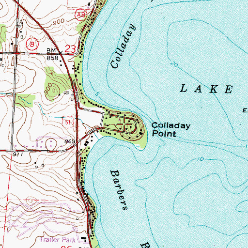 Topographic Map of Colladay Point, WI