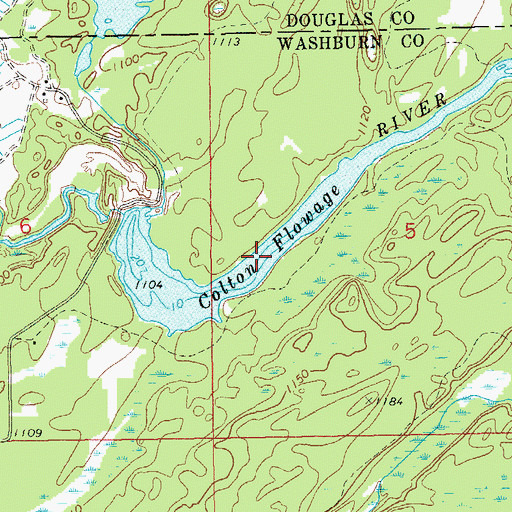 Topographic Map of Colton Flowage, WI
