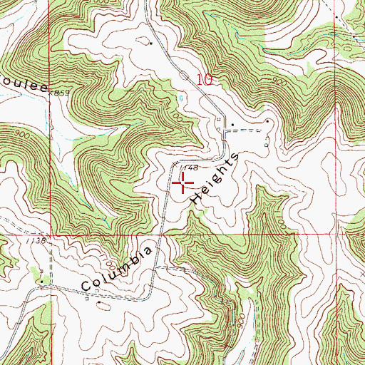 Topographic Map of Columbia Heights, WI