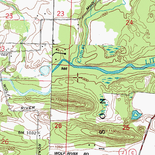 Topographic Map of Comet Creek, WI