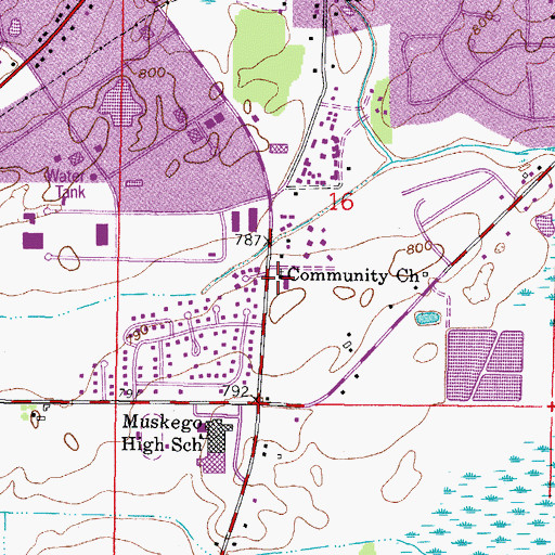 Topographic Map of Calvary Evangelical Free Church, WI